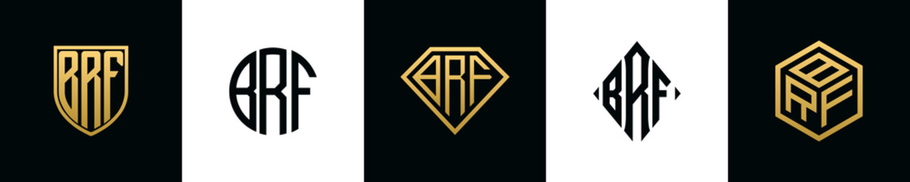 Initial letters BRF logo designs Bundle