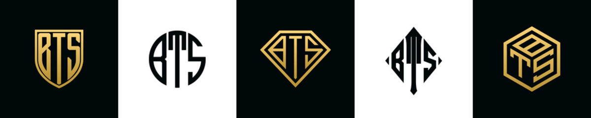 Initial letters BTS logo designs Bundle