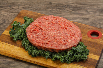 Raw beef burger cutlet for burger