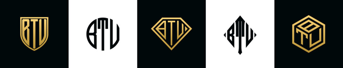 Initial letters BTU logo designs Bundle