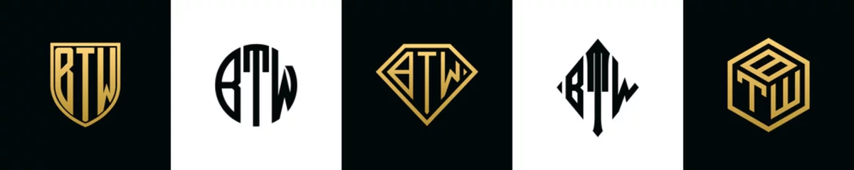 Fotobehang Initial letters BTW logo designs Bundle © TriDraw