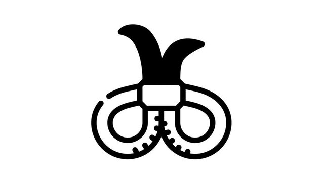 plastic handcuffs protest meeting animated line icon plastic handcuffs protest meeting sign. isolated on white background