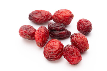 Dried cranberries isolated on white background