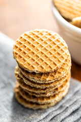 Sweet caramel mini waffles.