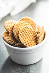 Sweet caramel mini waffles.