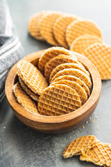 Sweet caramel mini waffles.