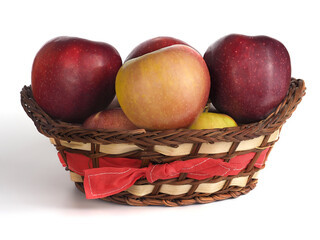 Apples in a basket. Natural fruits.

