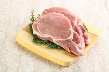 Raw pork loin for coocking