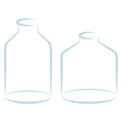 Chemical test tubes vector icons set minimalist simple illustrations. Experiment chemical flasks for science isolated on white background.