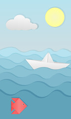 illustration of the sea