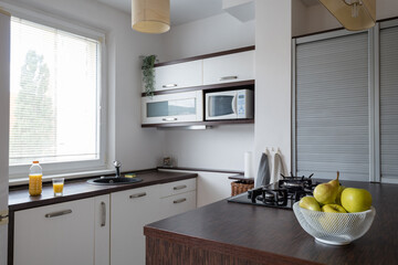 Interior of kitchen in contemporary apartment