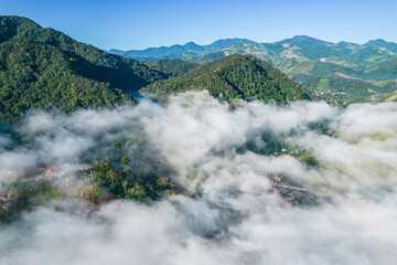 Sa Pan village, The village in the valley of Nan province, Thailand.