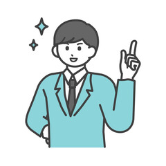 制服を着た男の子が笑っているイラスト素材