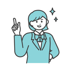 制服を着た女の子が笑っているイラスト素材