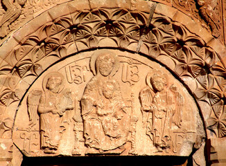 Fototapeta na wymiar an old armenian churches fragments of artitechture