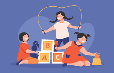 Children In Kindergarten Background