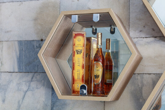 A bottle of elite alcohol produced by Barza Alba. Illustrative editorial. October 1, 2021 Beltsy Moldova