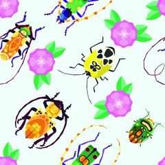 seamless pattern with insects