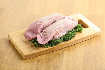 Raw pork tongue for cooking