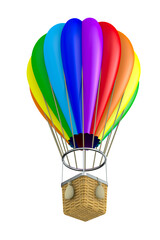 air balloon on white background. Isolated 3D illustration