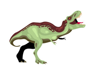 Fototapeta na wymiar Ceratosaurus Cartoon Dinosaur Composition