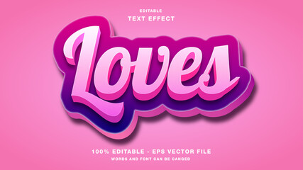 Loves Valentine Text Effect Editable