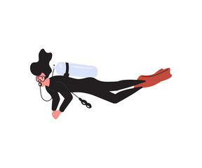 Illustration of a scuba diver on a white background.