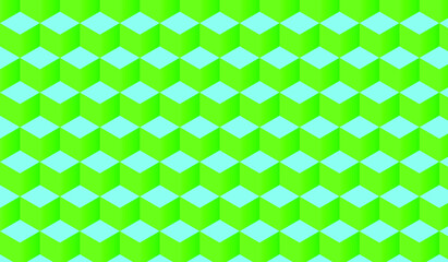 Abstract background of green cubes