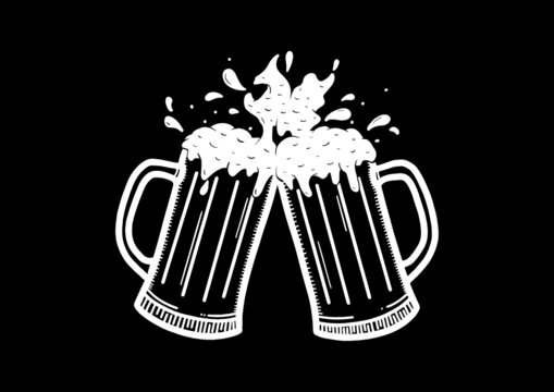 Blackboard beer illustration