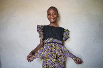 African girl pose with the dress