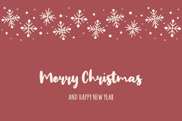 Concept of a Christmas greeting card with hand drawn snowflakes. Vector