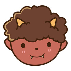 子供の赤鬼の顔