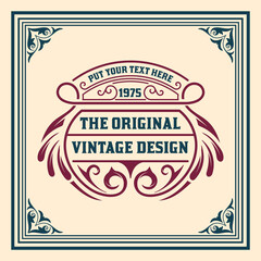 Western card with vintage style