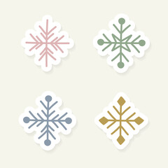 Hand drawn Christmas snowflakes. Set of icons. Vector