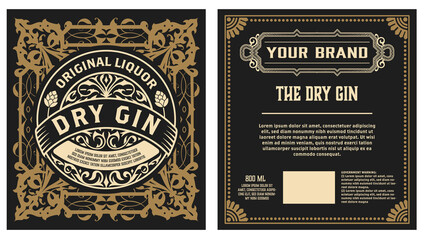 Whiskey label with old frames