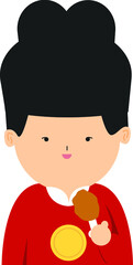 vector of cute korean king