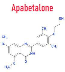 Apabetalone atherosclerosis drug molecule. BET inhibitor. Skeletal formula.