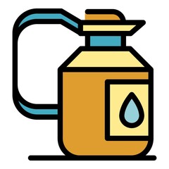 Car engine oil icon. Outline car engine oil vector icon color flat isolated