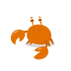 Print. Vector cartoon crab. Cartoon character. Wildlife. Sea life