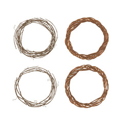 Set of four vine wreaths, frame, base.