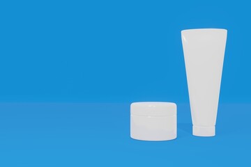 Set Blank cosmetic mock up background 3d rendering