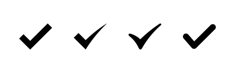Check mark icons set. Tick mark sign and symbol