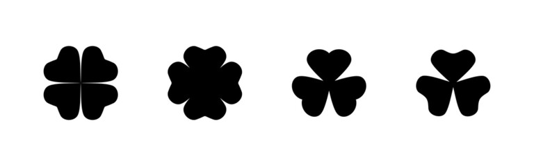 Clover icons set. clover sign and symbol. four leaf clover icon.