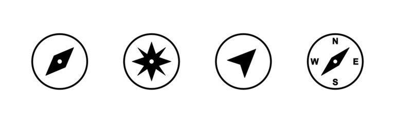 Compass icons set. arrow compass icon sign and symbol