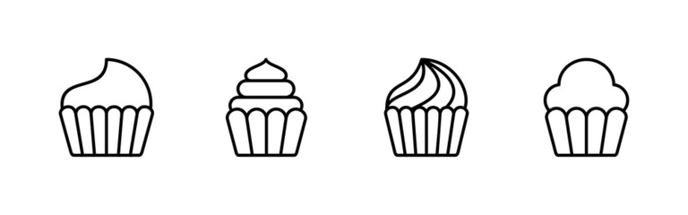 Cup cake icons set. Cup cake sign and symbol