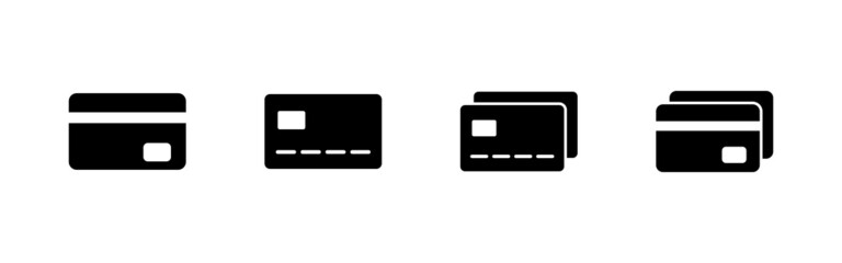 Credit card icons set. Credit card payment sign and symbol