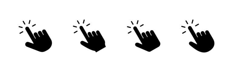 Hand click icons set. pointer sign and symbol. hand cursor icon
