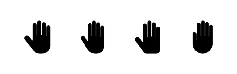 Hand icons set. hand sign and symbol. palm