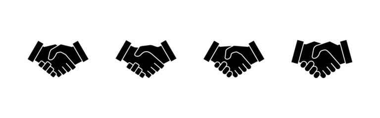 Handshake icons set. business handshake sign and symbol. contact agreement