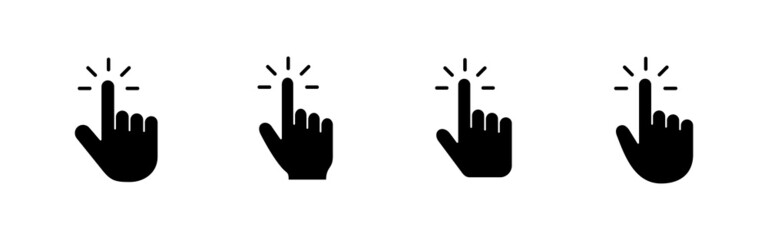 Hand cursor icons set. cursor sign and symbol. hand cursor icon clik